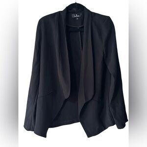 Lulu's Classic Black Draped Blazer